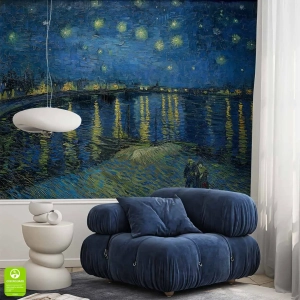 Fototapeta na wymiar Vincent van Gogh - Gwiaździsta noc nad Rodanem - Reprodukcja do Salonu, Sypialni, Gabinetu