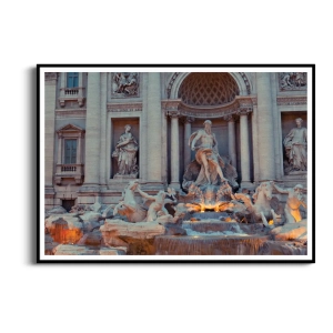 Plakat - Rzym Fontanna di Trevi - do salonu i sypialni – fotografia architektoniczna w stylu włoskim, klasycznym i eleganckim