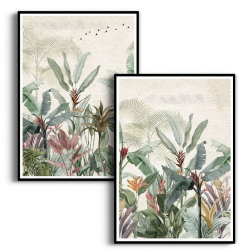 zestaw-2-plakatow-rosliny-tropikalne-liscie-palmy-dyptyk-czarna.webp