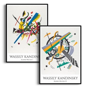Zestaw 2 plakatów - Kleine Welten I i IV Wassily Kandinsky – Abstrakcja Sztuka Nowoczesna do Salonu, Sypialni, Biura, Gabinetu