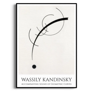 Plakat - Accompanying Sound of Geometric Curves Wassily Kandinsky - Czarno-Biała Abstrakcja do Biura, Salonu, Sypialni