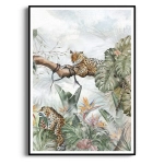 Plakat - Tropikalna Dżungla z Gepardem – Zielony Botaniczny do Sypialni i Salonu, Boho Skandynawski