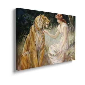 Obraz na płótnie - Frederick S. Church – Lady and the Tiger – Reprodukcja do salonu, sypialni, gabinetu