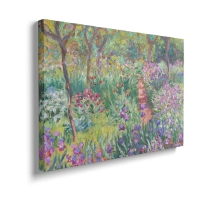 Obraz na płótnie - Claude Monet - The Artist's Garden in Giverny - Kwiaty, Fioletowy Zielony, Pejzaż, Reprodukcja, Vintage 