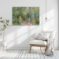 claude-monet-zielony-ogrod-reprodukcja-plotno-poziom-wnetrze.webp
