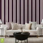 Tapeta na wymiar - Multi - Width Plum Stripe, śliwkowa, w pasy