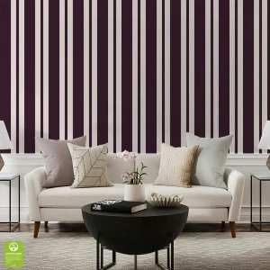 Tapeta na wymiar - Multi - Width Plum Stripe, śliwkowa, w pasy