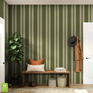 Tapeta na wymiar - Multi - Width Olive Stripe, oliwkowa, w pasy