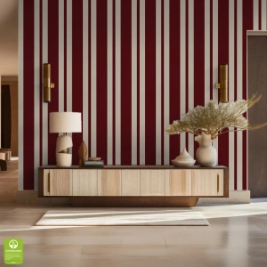 Tapeta na wymiar - Multi - Width Burgundy Stripe, burgundowa, w pasy