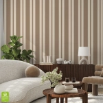 Tapeta na wymiar - Multi - Width Dark Beige Stripe, ciemny beż, w pasy