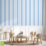 Tapeta na wymiar - Multi - Width Light Blue Stripe, jasnoniebieska, w pasy, do pokoju dziecięcego