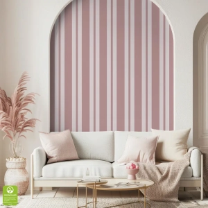 Tapeta na wymiar - Multi - Width Dusty Pink Stripe, stonowany róż, w pasy