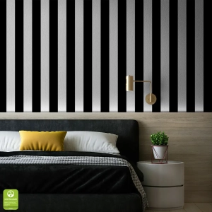 Tapeta na wymiar - Black Stripe, czarna, w pasy
