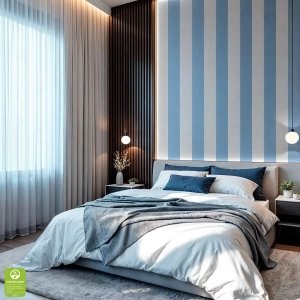 Tapeta na wymiar - Light Blue Stripe, jasnoniebieska, w pasy 