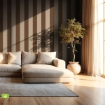 Tapeta na wymiar - Brown Stripe, brązowa, w pasy