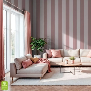 Tapeta na wymiar - Dusty Pink Stripe, stonowany róż, w pasy 