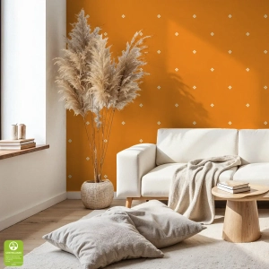Tapeta na wymiar - Orange Petite Petals, pomarańczowa, drobne płatki