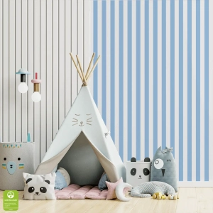 Tapeta na wymiar - Light Blue Narrow Stripe, jasnoniebieska, w wąskie pasy