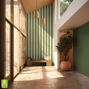 Tapeta na wymiar - Olive Narrow Stripe, oliwkowa, w wąskie pasy