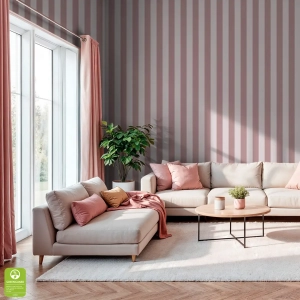 Tapeta na wymiar -  Dusty Pink Narrow Stripe, stonowany róż, w wąskie pasy 
