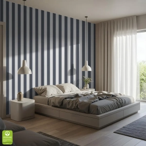 Tapeta na wymiar - Charcoal Grey Narrow Stripe, grafitowa, w wąskie pasy 