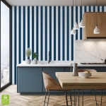 Tapeta na wymiar - Navy Blue Narrow Stripe, granatowa, w wąskie pasy 