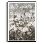 Plakat - "Meadow Whisper" - Łąka, Akwarela, Styl Boho, Skandynawski, Salon, Sypialnia, Szaro-Brązowy