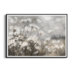 Plakat - "Meadow Whisper" - Łąka, Akwarela, Styl Boho, Skandynawski, Salon, Sypialnia, Szaro-Brązowy