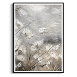 Plakat - "Meadow Whisper" II - Łąka, Akwarela, Styl Boho, Skandynawski, Salon, Sypialnia, Szaro-Brązowy
