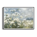 Plakat - "Meadow Whisper" - Łąka, Akwarela, Styl Boho, Skandynawski, Salon, Sypialnia, Niebiesko-Zielony