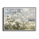 Plakat - "Meadow Whisper" - Łąka, Akwarela, Styl Boho, Skandynawski, Salon, Sypialnia, Szaro-Niebiesko-Zielony