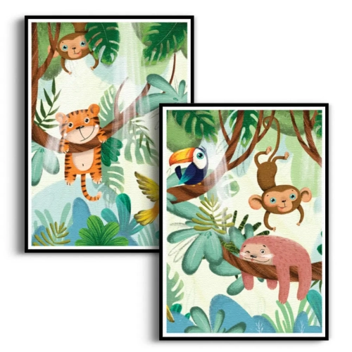 zestaw-2-plakatow-zielona-dzungla-tygrys-malpka-czarna.webp
