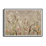 Plakat -"Field of Grasses" III - Polne kwiaty i Trawy - Akwarela - Styl Boho, Skandynawski, Salon, Sypialnia, Beżowy 