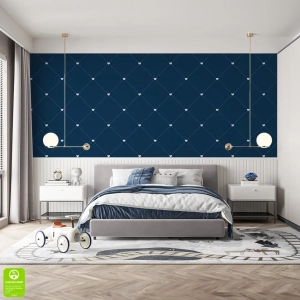 Tapeta na wymiar - Navy Blue Heart Pattern, granatowa, w drobne serduszka