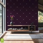 Tapeta na wymiar - Plum Heart Pattern,  śliwkowa, w drobne serduszka