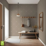 Tapeta na wymiar - Beige Heart Pattern, beżowa,  w drobne serduszka