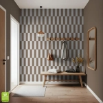 Tapeta na wymiar - Dark Beige Modern Blocks, ciemny beż, prostokąty i paski