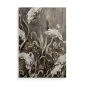 obraz-na-plotnie-kwiaty-polne-braz-szary-boho-vintage-plotno-pion.webp