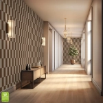 Tapeta na wymiar - Brown Modern Blocks, brązowa, prostokąty i paski