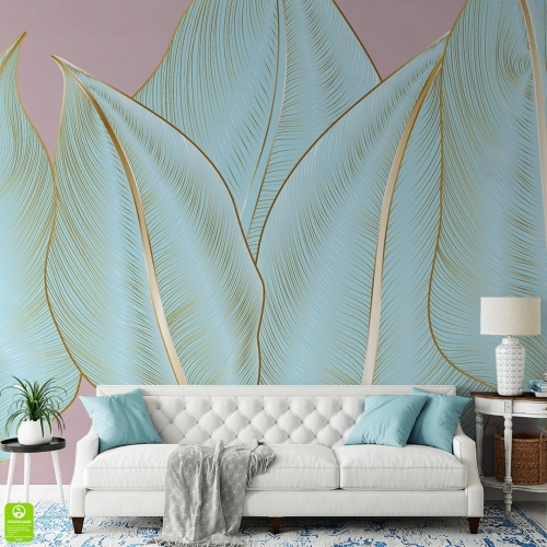 Fototapeta-Przepiękne-turkusowe-tropikalne-liście-ze-złotymi-dodatkami.jpg