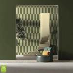 Tapeta na wymiar - Olive Modern Blocks, oliwkowa, prostokąty i paski