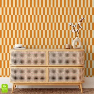 Tapeta na wymiar - Orange Modern Blocks, pomarańczowa, prostokąty i paski