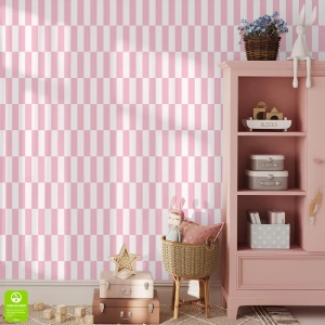 Tapeta na wymiar - Baby Pink Modern Blocks, jasnoróżowa, prostokąty i paski