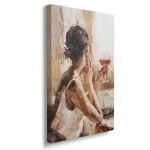 Obraz na płótnie - Chwila wytchnienia z kieliszkiem wina 