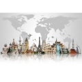Fototapeta-Miasta-Sławne-zabytki-na-tle-szarej-mapy-świata.jpg