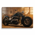 Obraz na płótnie klasyczny motocykl w stylu retro przód