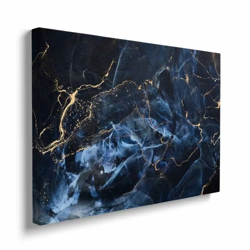 Obraz na płótnie Abstrakcyjne fale ze złotym akcentem bokiem