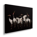 Obraz na płótnie drużyna żurawi w czerni bokiem