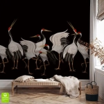 Fototapeta Drużyna żurawi w czerni