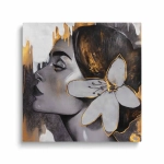 Obraz na szkle - Zmysłowa kobieta i kwiat